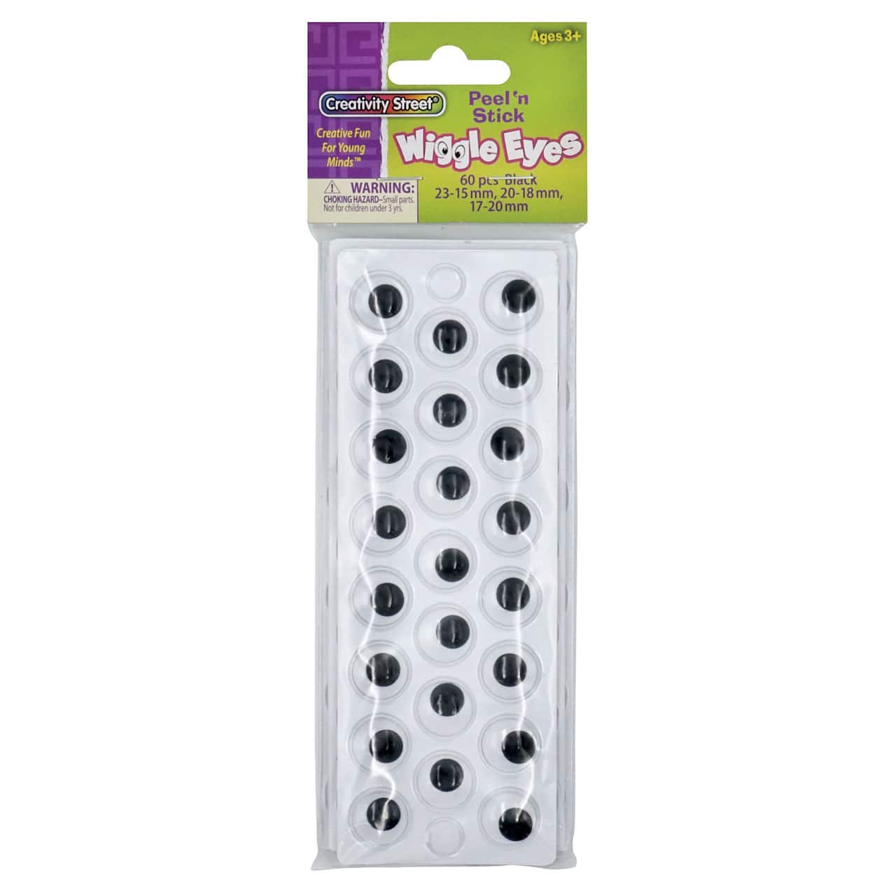 4 Packs: 6 Packs 60 ct. (1,440 total) Creativity Street&#xAE; Black Peel &#x26; Stick Wiggle Eyes